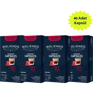 Moliendo Alüminyum Kapsül Kahve No:10 Avantaj Paketi (40 Adet Nespresso Uyumlu Alüminyum Kapsül)