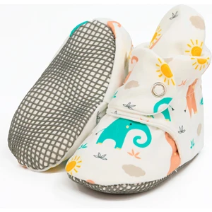 Ella Bonna Organik Pamuk Bebek Pandufu, Kaydırmaz Taban, Yenidoğan Patiği, Ev Kreş Ayakkabısı, Filler