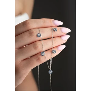 925 Ayar Gümüş Rodyum Kaplama Nazar Şans Kolye