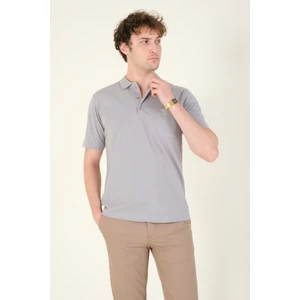 Giyim Dünyası Erkek Süprem Kumaş Cepli Polo Yaka T-Shirt Gri