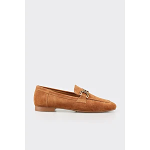 Camel Deri Kadın Loafer