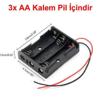 Roboyol Store 3'lü Aa Kalem Pil Yuvası
