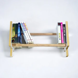 Masaüstü Kitaplık Ahşap Kitap Rafı Banyo Havlu Organizer Düzenleyici Kitaplık 50CM