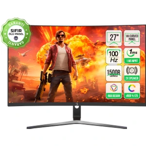 27'' Vivid F20 Curved Rgb 100Hz 1ms  2X2W Speaker Gaming Monitör (Va Panel)