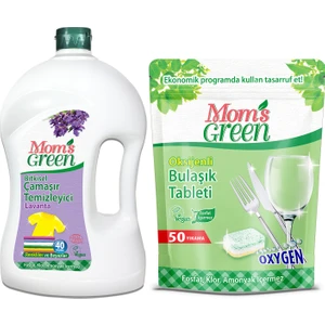 Mom's Green Oksijenli Ekolojik Bulaşık Makinesi Tableti 50 Yıkama - Bitkisel Çamaşır Temizleyici Lavanta 1500 ml