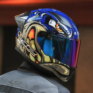 Ls2 Rapıd 2 Spox Mavi-Gri Kask Gökkuşağı Cam