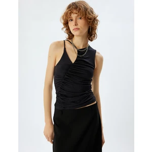 Kolsuz Üst Drapeli Pencere Detaylı Slim Fit