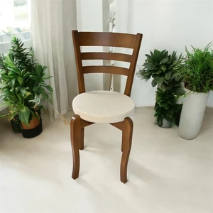 40 Çap Yuvarlak Bej Sandalye Minderi