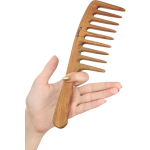 Kayınağacı Kaliteli Ahşap Tarak-Model 7 (Geniş Diş)