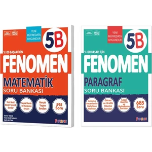Fenomen Yayınları 2025 5. Sınıf Matematik - Paragraf B Serisi Soru Seti 2 Kitap Güncel Müfredat