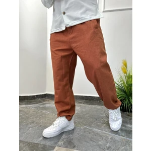 Kremit Rengi Keten Pantolon Nm-2