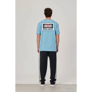 Brand Worldwide Baskılı Mavi Tshirt