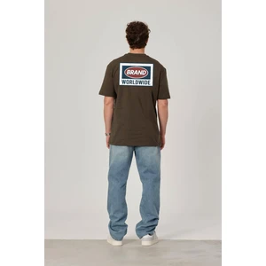 Brand Worldwide Baskılı Hakii Tshirt