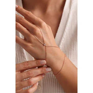 925 Ayar Gümüş Rose Kaplama Yıldız Model Şahmeran Bileklik