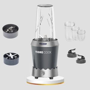 Nutrıshake 3 In 1 Paslanmaz Çelik Bıçaklı Kişisel Smoothie Blender ve Kahve Baharat Öğütücü 1000 Gri