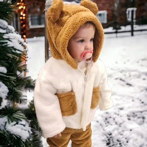 Bebek Kapüşonlu Peluş Hırka Kız Çocuk /erkek Çocuk