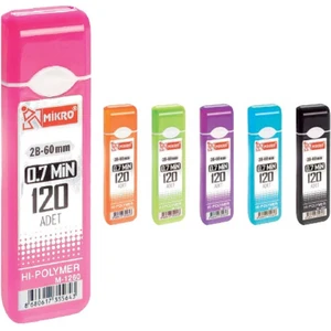 M 1260P 60 mm 120'li Kalem Ucu 0 7mm 6 Adet Mikro Kurşun Kalem Ucu 6 Paket