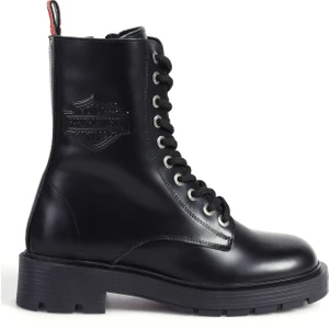 Harley Davidson Deri Siyah Kadın Bot 026Z100077