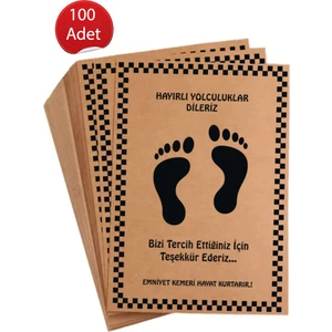 Kraft Araç Araba Oto Paspas Kağıdı Baskılı 100 Adet 35X50 cm