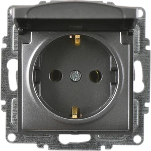 Günsan Elektrik Visage Füme Kapaklı Topraklı Priz Mekanizma