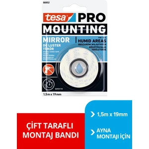 Tesa Çift Taraflı Montaj Bandı Ayna Montajı 1,5 x 19 66952