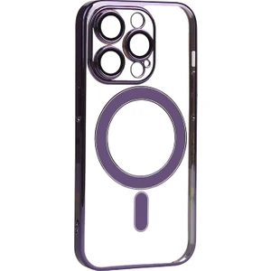 Techno Guru Apple iPhone 14 Pro Kılıf Magsafe Şarj Özellikli Şeffaf Kamera Çerçeveli Porto Kapak