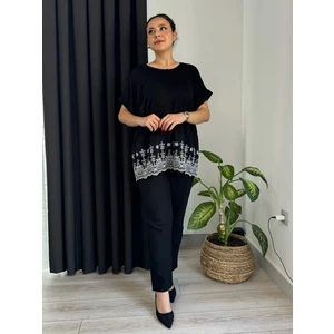 Kadın Büyük Beden Eteği Fisto Detay Esnek Viskon Bluz