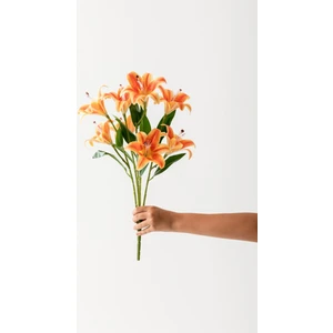 Yapay Islak Kazabılanka Çiçeği Turuncu 9 Dal