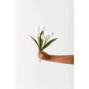 Yapay Ponpon Çiçeği Beyaz 35 cm 7 Dal