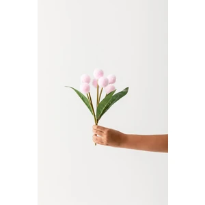 Yapay Ponpon Çiçeği Pembe 35 cm 7 Dal