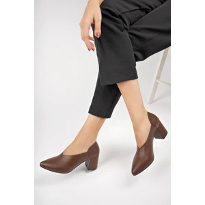 Tarçın Ayakkabı Deri Kadın Topuklu Deri Ayakkabı TRC71-0865