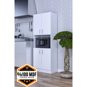 Rafineri Tasarım Rafineri Roma Çok Amaçlı Dolap Kapaklı Bölmeli Mikrodalga Fırın Mutfak Balkon Banyo Mdf