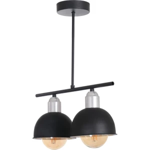 Fer Avize Elton Modern Tasarım Yatak Odası - Salon - Mutfak - Cafe Siyah Renk 2 Li Avize