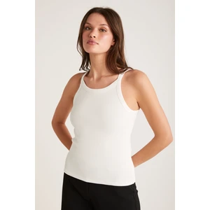 Emily Kadın Askılı Yaka Beyaz Atlet