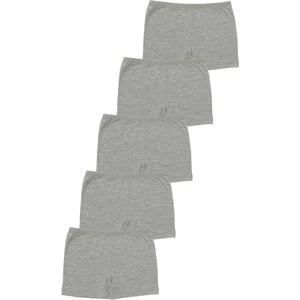 Gri Kız Çocuk Boxer Tayt 5'li Paket Pamuklu Likralı