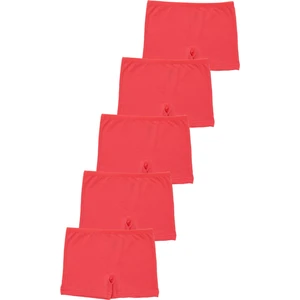 Pembe Kız Çocuk Boxer Tayt 5'li Paket Pamuklu Likralı