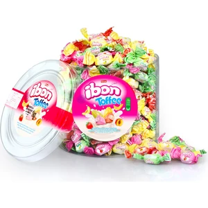 Ibon Toffee Sütlü Meyveli Şeker 1000 Gr. Silindir (1 Kutu)