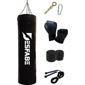 Boxing Star 120X32CM Zincirli Boks Kum Torbası Siyah+Aparat+Boks Eldiveni+Bandaj+Atlama Ipi