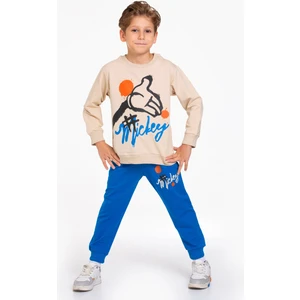 Triliya-Çocuk Eşofman Takımı 3-10 Yaş, Mickey Baskılı Lüks Günlük ve Okul, Likralı Kumaş