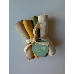 Lunar Stars %100 Organik Muslin Bebek Ağız ve Salya Silme Mendili