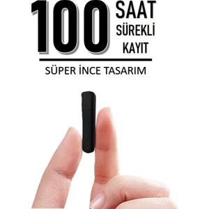 Ses Kayıt Cihazı Dahili Hafıza Şarjlı Sese Duyarlı 100 Saat Kayıt Dinleme