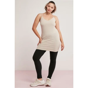 Sabina Kadın Vücuda Tamamen Oturan Askılı Bej Büyük Beden Body