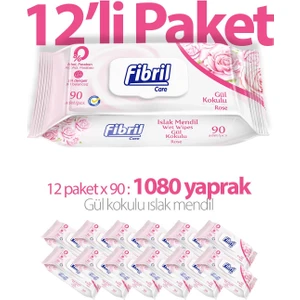 Gül Islak Mendil 12X90 Lı Paket 1080 Yaprak