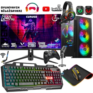 Damage X40 Ryzen 7 5700X 32GB Ram 1tb M.2 Nvme SSD RTX4060 8gb 27" 240Hz Oyuncu Masaüstü Bilgisayar