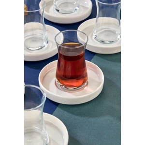 Lüks Porselen Desenli 6 Lı Çay Tabağı Bardak Altı