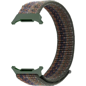 Samsung Galaxy Watch Ultra 47 mm Uyumlu Spor Loop Kordon Hasır Örgü Kayış Cırt Cırtlı Velcro