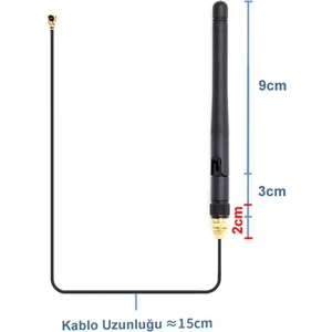 Roboyol Store 2.4ghz 3dbi Wifi Anten Seti ESP8266 Sma + Ufl Soket 900MHZ 1800MHZ 2400GHZ Rf Esp-07 ESP32 Gsm Wifi