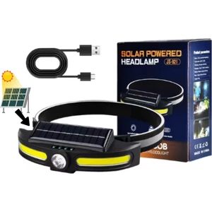 212 Farissu Solar Şarjlı Su Geçirmez Kafa Feneri - USB Şarjlı, 14500 Pil, Çift Işık Kaynağı OR-921