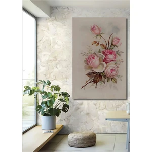 Teona Ahşap Dekoratif Dikey Çiçekler Modern Sanat Yağlı Boya Görünümlü Duvar Tablo Ahşap Dikdörtgen Tablo