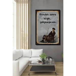 Teona Ahşap Dekoratif Tablo Kemal Sunal Yeşilçam Retro Çerçeve Görünümlü Dikey Duvar Dekorasyon Tablosu